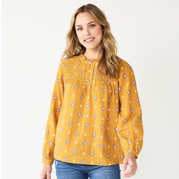 Sonoma Mauve Ruffle Neck Top | SIZE XL - Picture 7 of 7